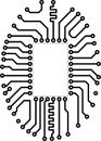 Hi-tech vector circuit board blank vignette Royalty Free Stock Photo