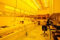 Hi-tech yellow light clean room Royalty Free Stock Photo