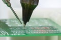 The hi-technology electronics industry assembly process by robotic system Royalty Free Stock Photo