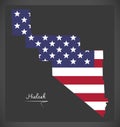 Hialeah Florida City map with American national flag illustration