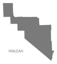 Hialeah Florida city map grey illustration silhouette