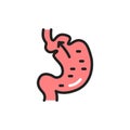 Hiatal hernia line icon. Isolated vector element.