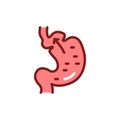 Hiatal hernia line icon. Isolated vector element.