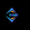 HIB abstract technology logo design on Black background. HIB creative initials letter logo concept