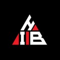 HIB triangle letter logo design with triangle shape. HIB triangle logo design monogram. HIB triangle vector logo template with red Royalty Free Stock Photo