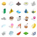 Hibernal icons set, isometric style