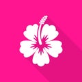 Hibiscus flower flat icon long shadow