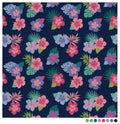 Hibiscus flower seamless patterm