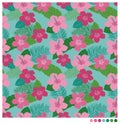 Hibiscus flower seamless patterm