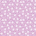 Hibiscus flower seamless pattern in pastel purple and white on pink background Royalty Free Stock Photo