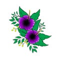 Hibiscus Purple flower image graphics for background wallpaper backdrop isolated white background vector illustration
