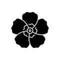Hibiscus syriacus black glyph icon