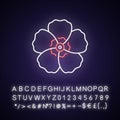 Hibiscus syriacus neon light icon