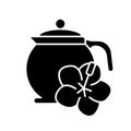 Hibiscus tea black glyph icon