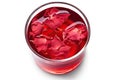 Hibiscus Tea, Dry Rose Drink, Cold Fruit Red Tea in Transparent Mug, Roselle Hibiscus Tea Royalty Free Stock Photo