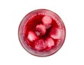 Hibiscus Tea, Dry Rose Drink, Cold Fruit Red Tea in Transparent Mug, Roselle Hibiscus Tea Royalty Free Stock Photo