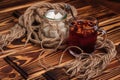 Hibiscus tea with fruit pieces and sugar Royalty Free Stock Photo