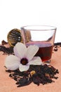 Hibiscus tea (Hibiscus sabdariffa) flower and sepals dried for i