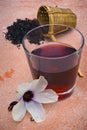 Hibiscus tea (Hibiscus sabdariffa) flower and sepals dried for i