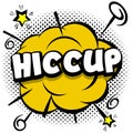 hiccup Comic bright template with speech bubbles on colorful frames