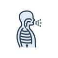 Color illustration icon for Hiccups, choke and throat