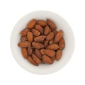 Hickory smoked almonds in a small bowl Royalty Free Stock Photo