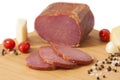 Hickory smoked pork loin - Canadian bacon or Pecenica Royalty Free Stock Photo