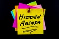 Hidden agenda hipocrite hide business schedule conceal fake agreement Royalty Free Stock Photo