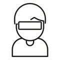 Hidden avatar face icon outline vector. Person user