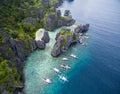 Hidden Beach in Matinloc Island in El Nido, Palawan, Philippines. Tour C route and Sightseeing Place. Royalty Free Stock Photo