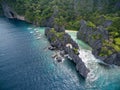 Hidden Beach in Matinloc Island in El Nido, Palawan, Philippines. Tour C route and Sightseeing Place. Royalty Free Stock Photo