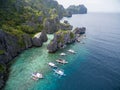 Hidden Beach in Matinloc Island in El Nido, Palawan, Philippines. Tour C route and Sightseeing Place. Royalty Free Stock Photo