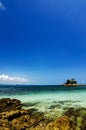 Hidden beauty of Kapas Island located in Terenganu, Malaysia at sunny day. blue sky Royalty Free Stock Photo