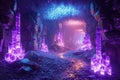 A hidden cavern filled with glowing crystals