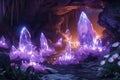 A hidden cavern filled with glowing crystals