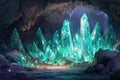 A hidden cavern filled with glowing crystals