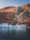 Hidden coastal village Loutro, Crete Royalty Free Stock Photo