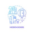 Hidden doors blue gradient concept icon