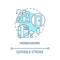 Hidden doors turquoise concept icon