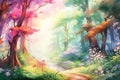 Hidden Forest Clearing Valentine Day background