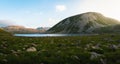 Hidden gem Levanis lake panorama in Georgia in summer Royalty Free Stock Photo
