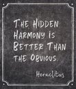 Hidden harmony Heraclitus quote
