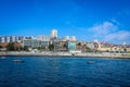 Hidden Lagoon View to the Palms, Sand and Relaxing People, Valparaiso Royalty Free Stock Photo