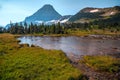 Hidden Lake Pass Small Pond Views, Logan Pass, Glacier National Park, Montana, United States