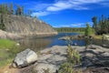 Granite Rock Outcroppings of the Canadian Shield along the Cameron River, Hidden Lake Park, Northwest Territories, Canada Royalty Free Stock Photo