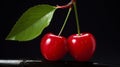 Hidden Meanings: Two Cherries On A Black Background