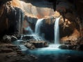 Hidden Oasis: A Mystical Waterfall Within the Earth