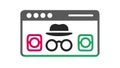 Hidden Online Profile Incognito Browsing, Data Privacy, vector design Generative AI Royalty Free Stock Photo