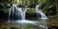 Hidden Paradise Waterfall in Lush Rainforest Royalty Free Stock Photo