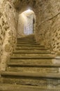 Hidden passage in a medieval castle Royalty Free Stock Photo
